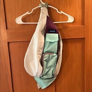 Kavu Sling Bag with White and Mint Accents